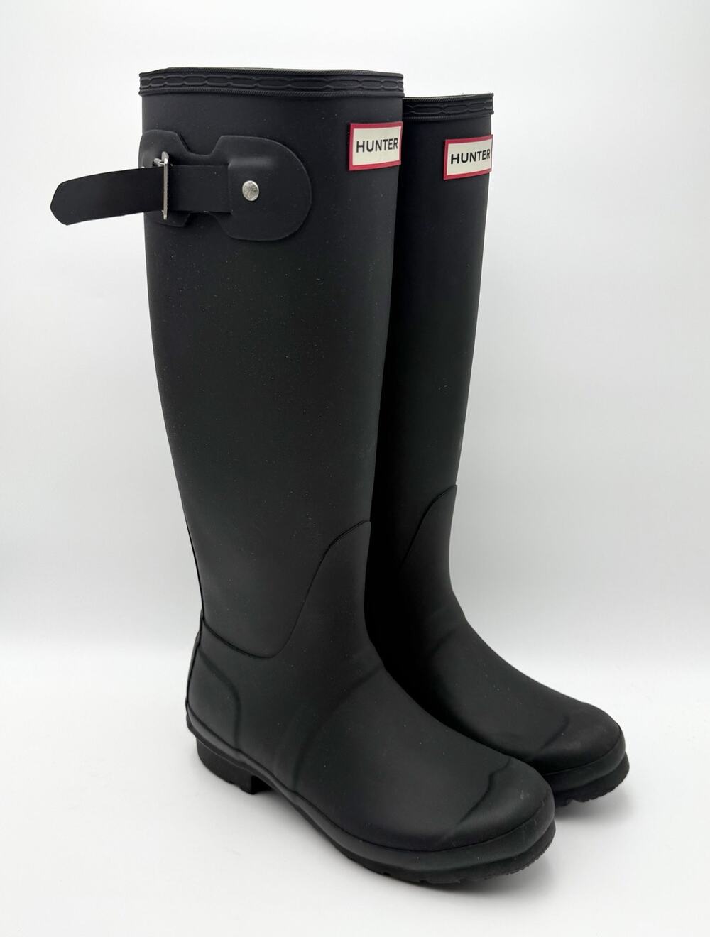 Hunter Womens Original Tall Rain Boots US 5 EU 36 Black Waterproof EUC